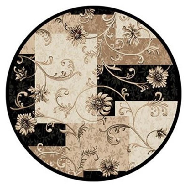 Home Dynamix 7 ft. 10 in. Optimum Byron Round Area Floral Rug Black